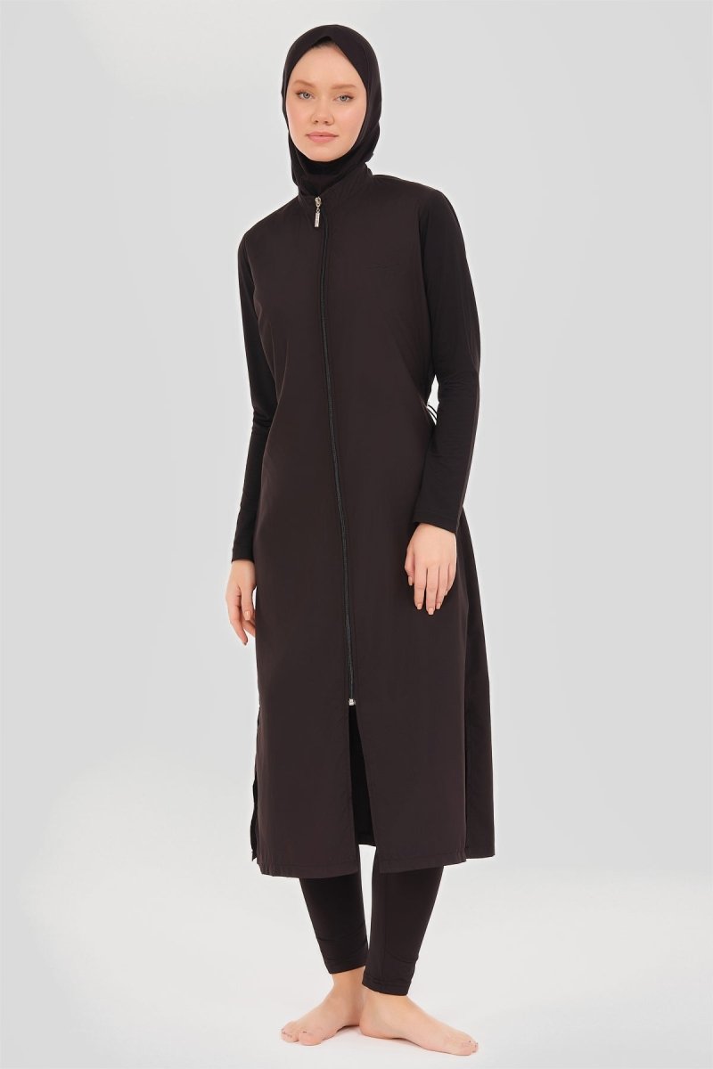 Alfasa Long Tunic Full Coverage Hijab Swimsuit 24500 Black - ihvan