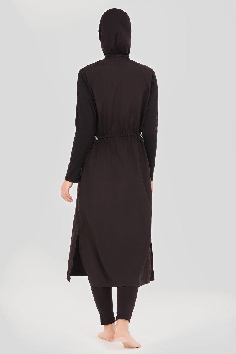 Alfasa Long Tunic Full Coverage Hijab Swimsuit 24500 Black - ihvan