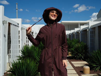 Alfasa Luna Hooded Modest Swimsuit 26211 - 26 Brown - ihvan