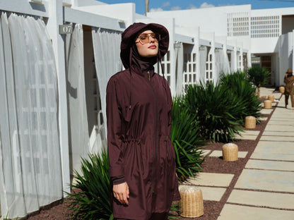 Alfasa Luna Hooded Modest Swimsuit 26211 - 26 Brown - ihvan