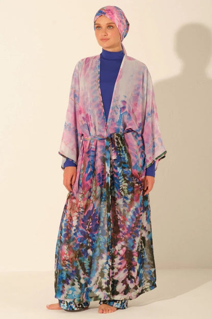 Alfasa Patterned Long Chiffon Pareo 7148 - 26 Navy Blue - ihvan