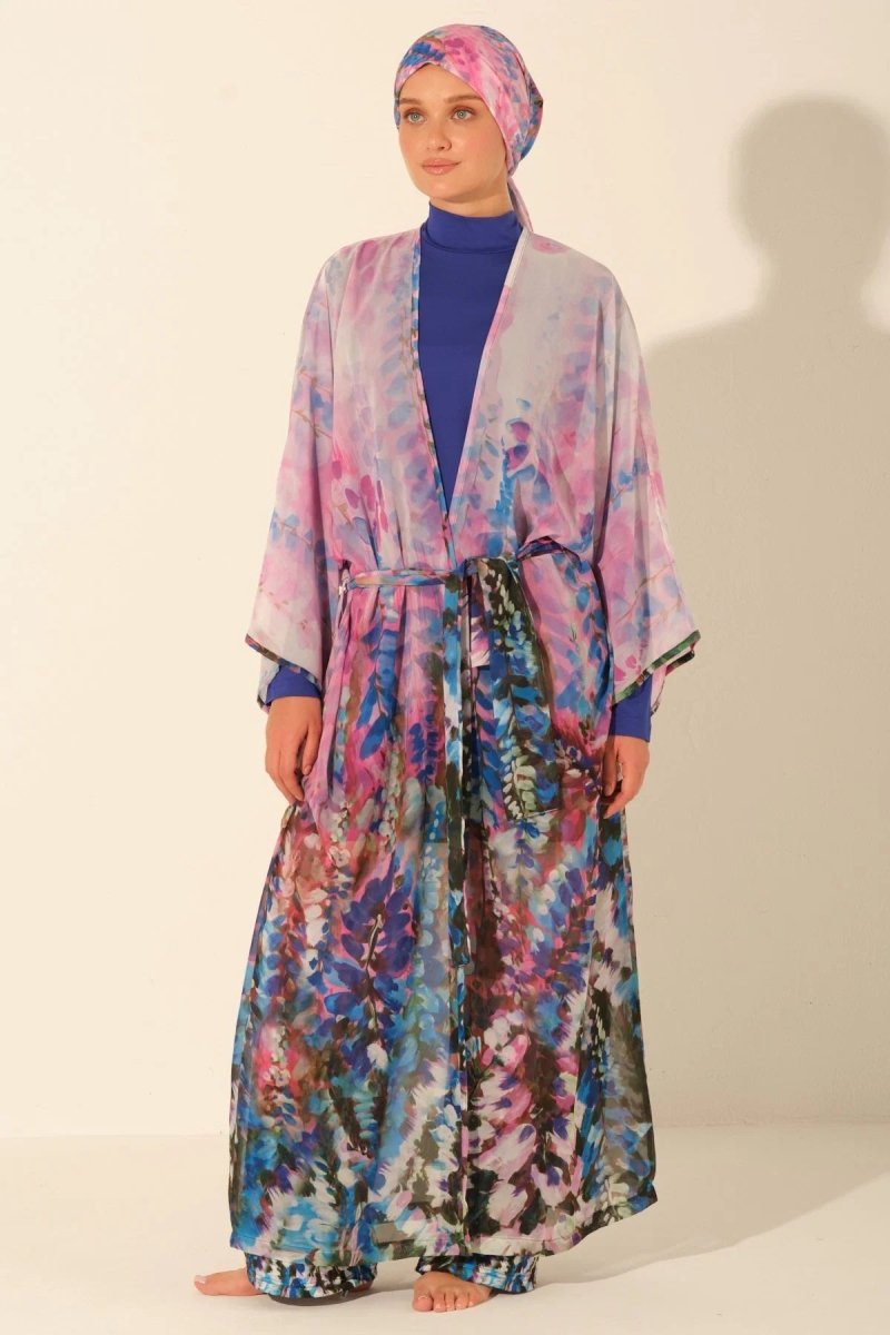 Alfasa Patterned Long Chiffon Pareo 7148 - 26 Navy Blue - ihvan