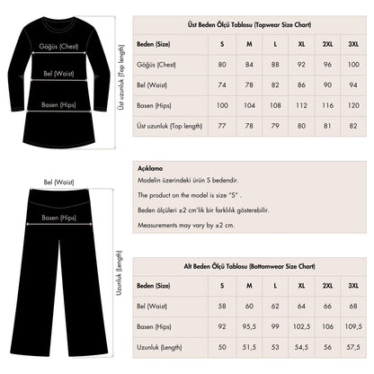 Alfasa Sevina Patterned Sleeveless Semi - Closed Swimsuit with Leggings Black 26805 - 26 - ihvan
