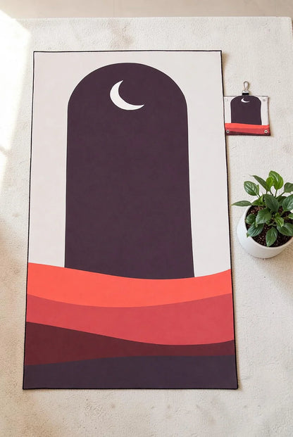 Portable Foldable Travel Prayer Mat with Keychain – Water-Resistant Pocket Sajdah Mat