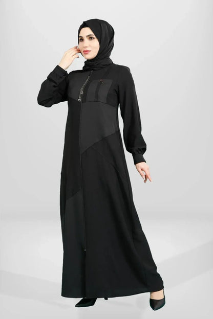 BEYZA 3901 - 25 BLACK ZIPPERED ASYMMETRIC DETAIL - ihvan