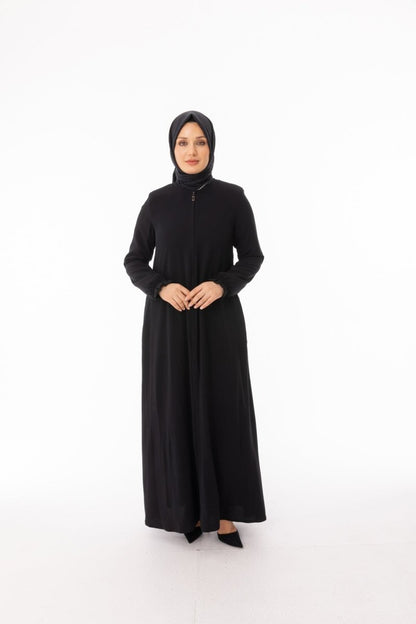 Black Fendi Fringe with Ruffled Sleeves and Zipper - Plus Size Full Length Zerenay 5328 - 26 - ihvan