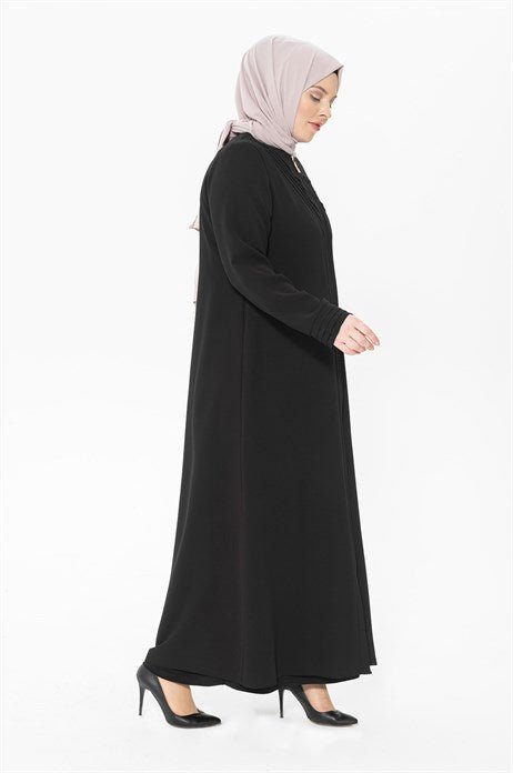 Black Ferace with Ribbed Collar 3325 - ihvan