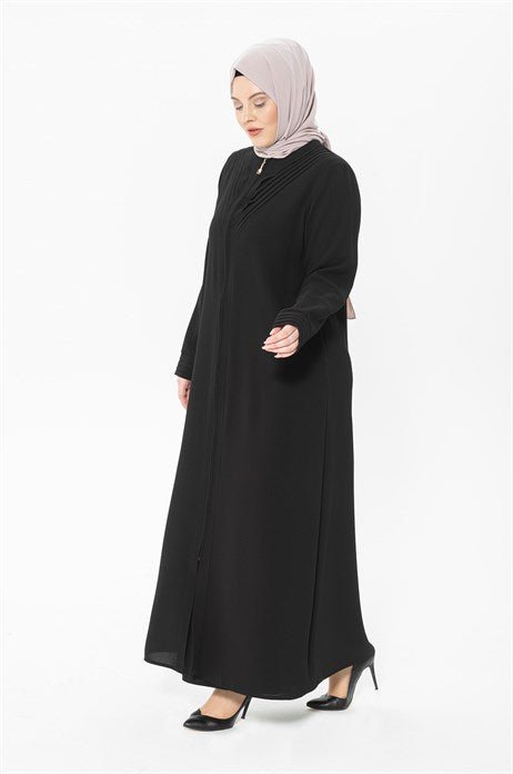 Black Ferace with Ribbed Collar 3325 - ihvan