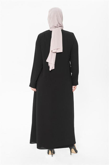 Black Ferace with Ribbed Collar 3325 - ihvan
