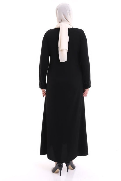 Black Rhinestone Detailed Abaya 2020-21 - ihvan