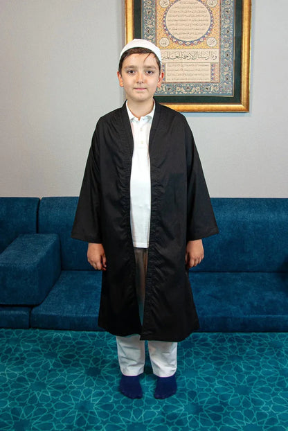 Boys’ Prayer Thobe with Bukhara Collar – Loose-Fit Poplin Jubbah - ihvan