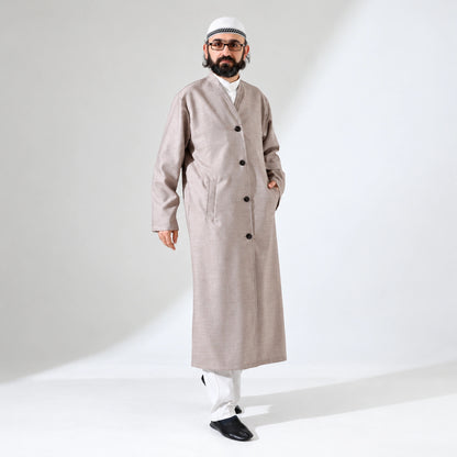 Men’s Bukhara Collar Jubbah – Half-Lined Buttoned Islamic Robe
