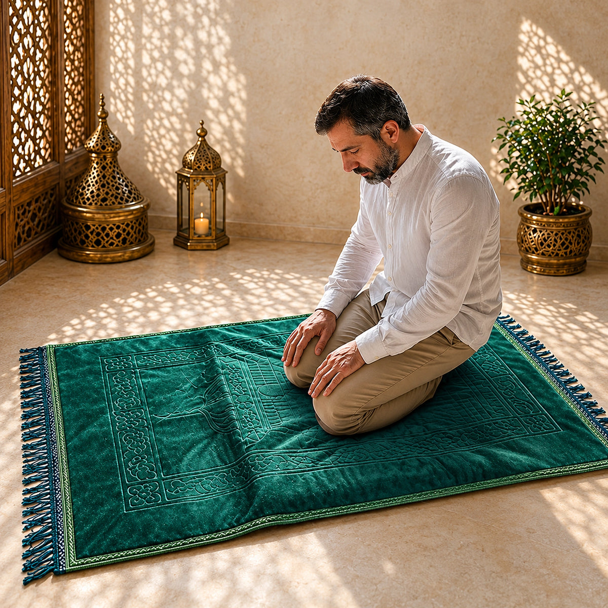 Orthopedic Padded Prayer Mat with Non-Slip Base – Soft Comfortable Sajdah Mat