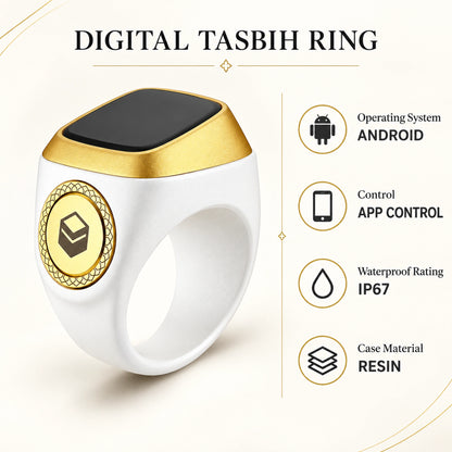 Smart Digital Dhikr Ring with Prayer Time Reminder, Tasbih Counter & App Control