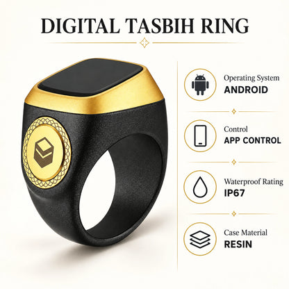 Smart Digital Dhikr Ring with Prayer Time Reminder, Tasbih Counter & App Control