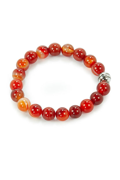 Natural Agate Stone Bracelet for Women & Men, Elastic Beaded Energy Bracelet, Balance & Stress Relief Jewelry Set in Gift Box