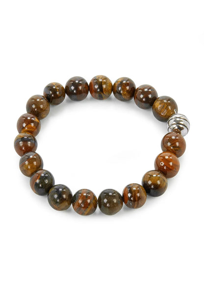 Natural Agate Stone Bracelet for Women & Men, Elastic Beaded Energy Bracelet, Balance & Stress Relief Jewelry Set in Gift Box