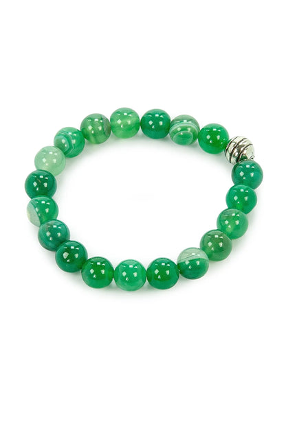 Natural Agate Stone Bracelet for Women & Men, Elastic Beaded Energy Bracelet, Balance & Stress Relief Jewelry Set in Gift Box
