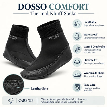 Dosso Comfort Thermal Khuff Socks – Leather Sole Waterproof Wudu Socks - ihvan