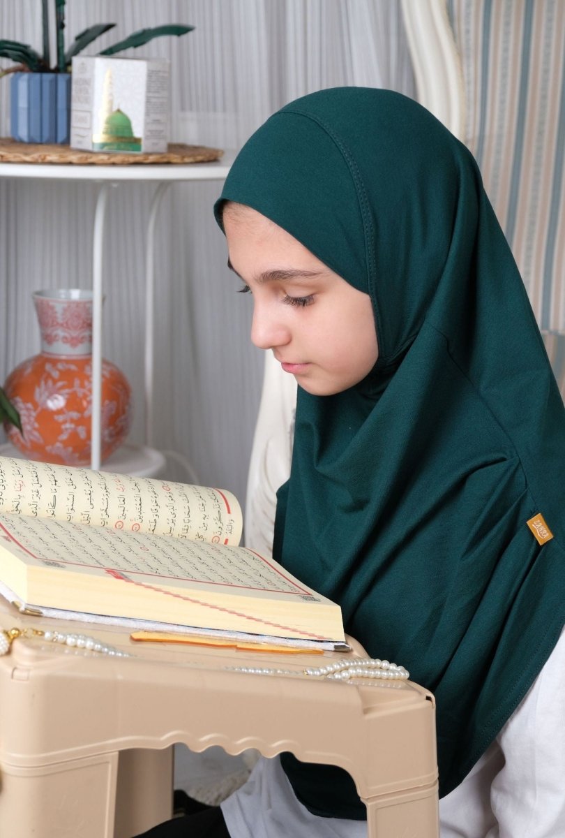 Easy to Wear Instant Hijab for Girls | Soft Viscose One-Piece Kids Headscarf for School, Prayer - ihvan