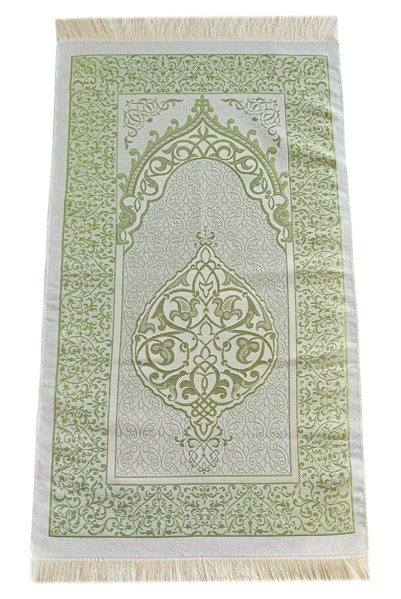 Elegant Dowry Prayer Set with Pearl Tasbeeh – Tafta Prayer Rug for Wedding Gifts - ihvan
