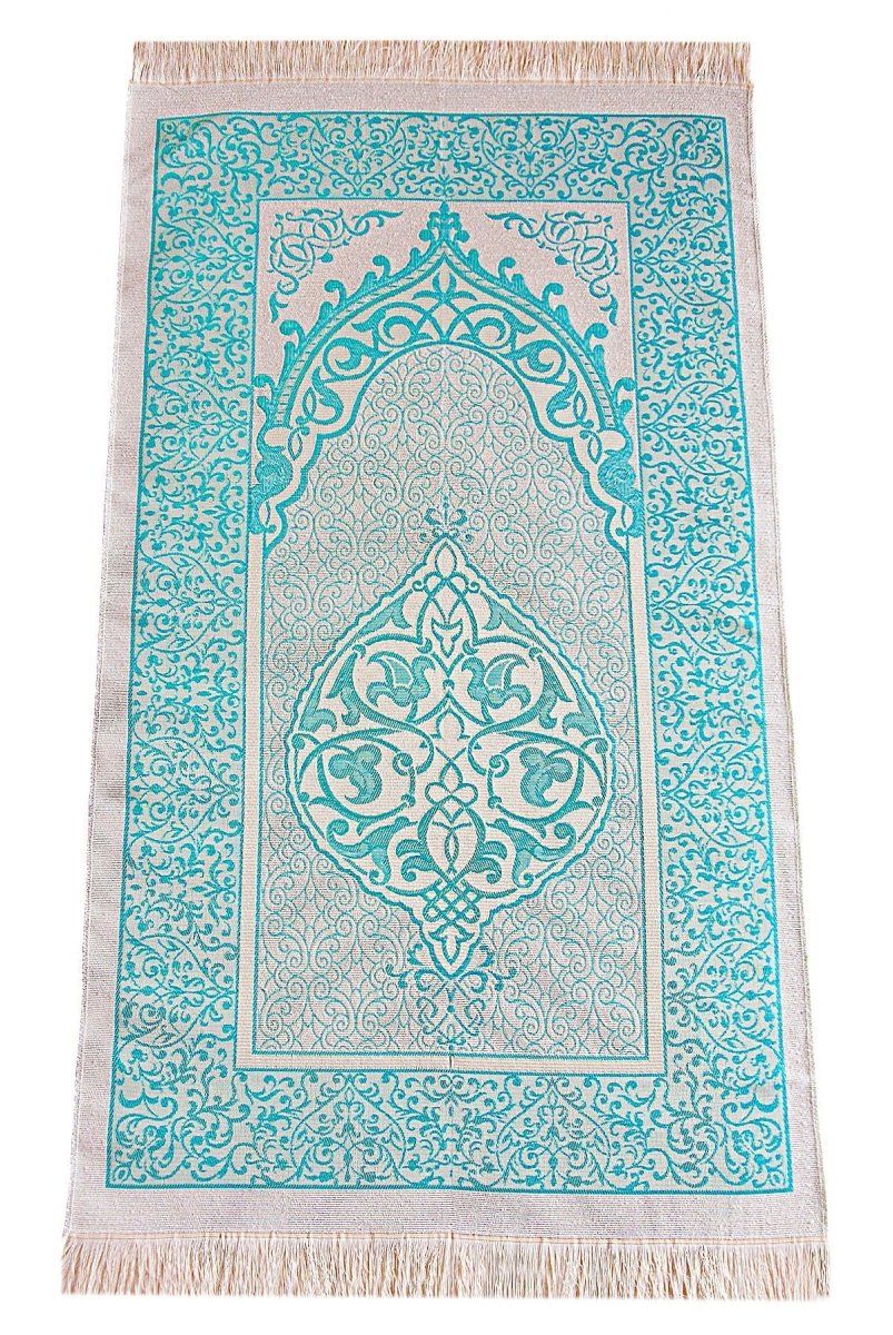 Elegant Dowry Prayer Set with Pearl Tasbeeh – Tafta Prayer Rug for Wedding Gifts - ihvan