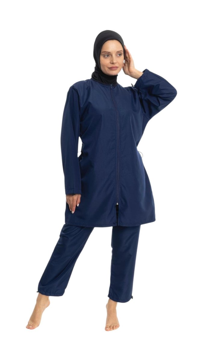 EMSA Women's Full Coverage Hijab Swimsuit 2025 - 25 Navy Blue - ihvan