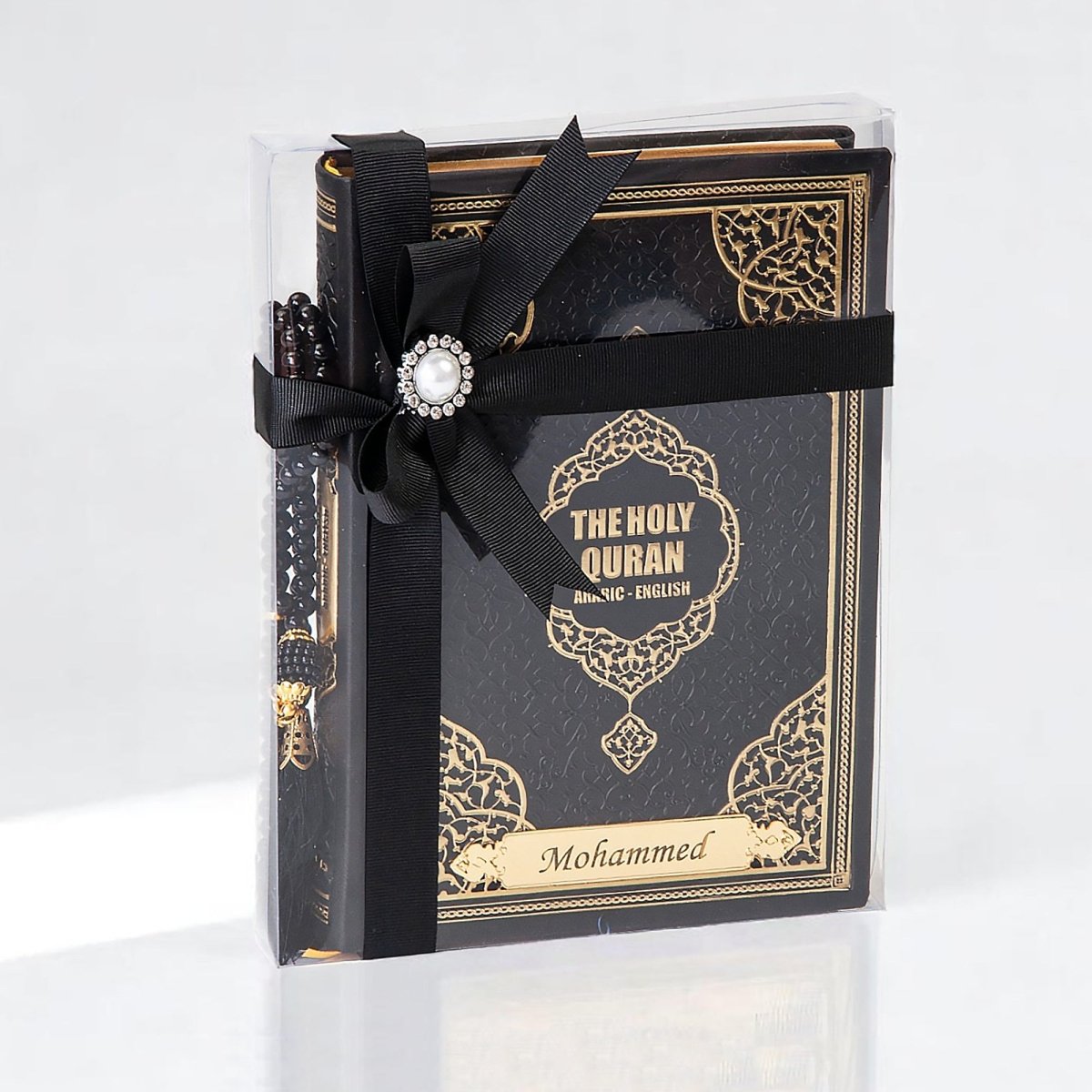 English Translation Holy Quran Gift Set with Tasbih | Islamic Gİft Set with Qur'an & Pearl Prayer Beads - ihvan
