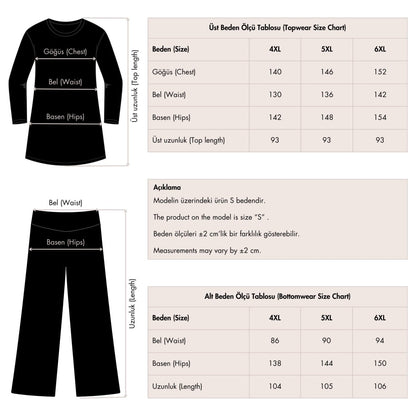 Fully Covered Hijab Swimsuit Plus Size with Hair Trim, Leaf Pattern, Zipper 25267 - 26 Black - ihvan