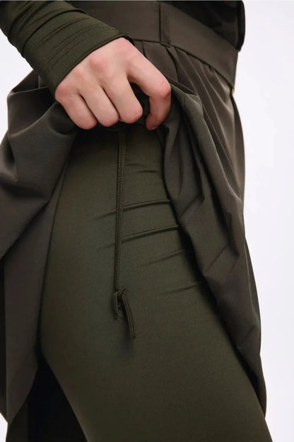 Haşema Belt &amp; Buckle Detailed 5-Piece Full-Covered Burkini Set 5017 Khaki - ihvan