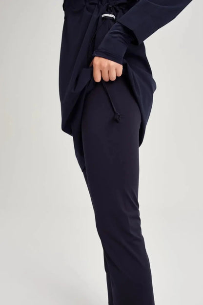 Haşema Esila Sleeveless Overdress 5-Piece Full-Covered Burkini Set Quick-Drying Swimwear HSM-2934-08-08 Navy Blue - ihvan