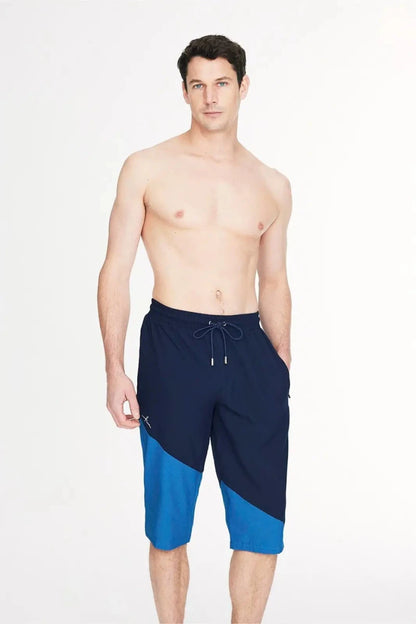 Haşema Long Men's Pool and Beach Shorts 6007 Navy Blue - ihvan
