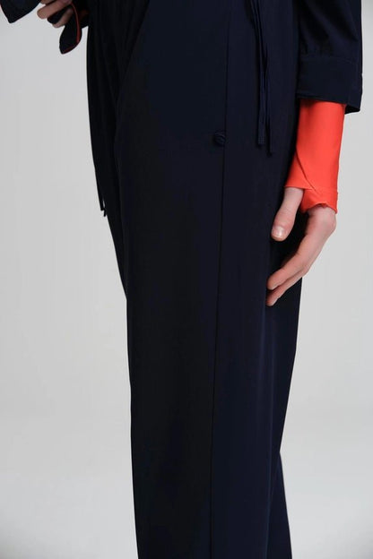 Haşema Performance Series Foot Band Detailed Stretch Woven 6-Piece Full-Covered Burkini Set H-Per50 HSM-2010 Navy Blue - ihvan