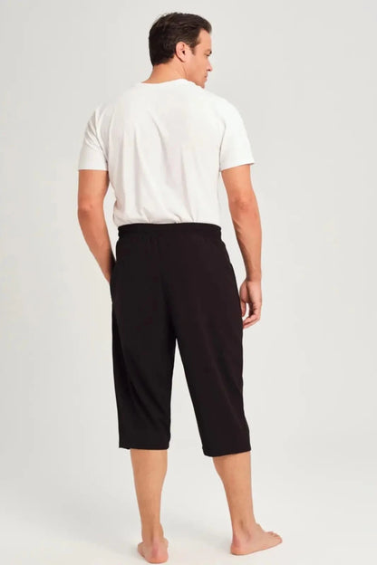 Haşema Wide Fit Plus Size Men's Long Pool and Beach Shorts HSM-3062 Black - ihvan