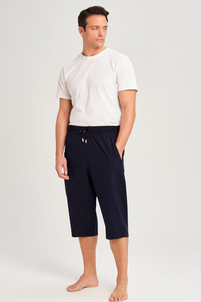 Haşema Wide Fit Plus Size Men's Long Pool and Beach Shorts HSM-3062 Navy Blue - ihvan
