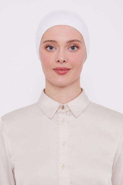 Hijab Cap, Beanie Under Cap Scarf, Non Slip Head Wraps for Women, Muslim Hijab Undercap with Tie - Back Closure - ihvan