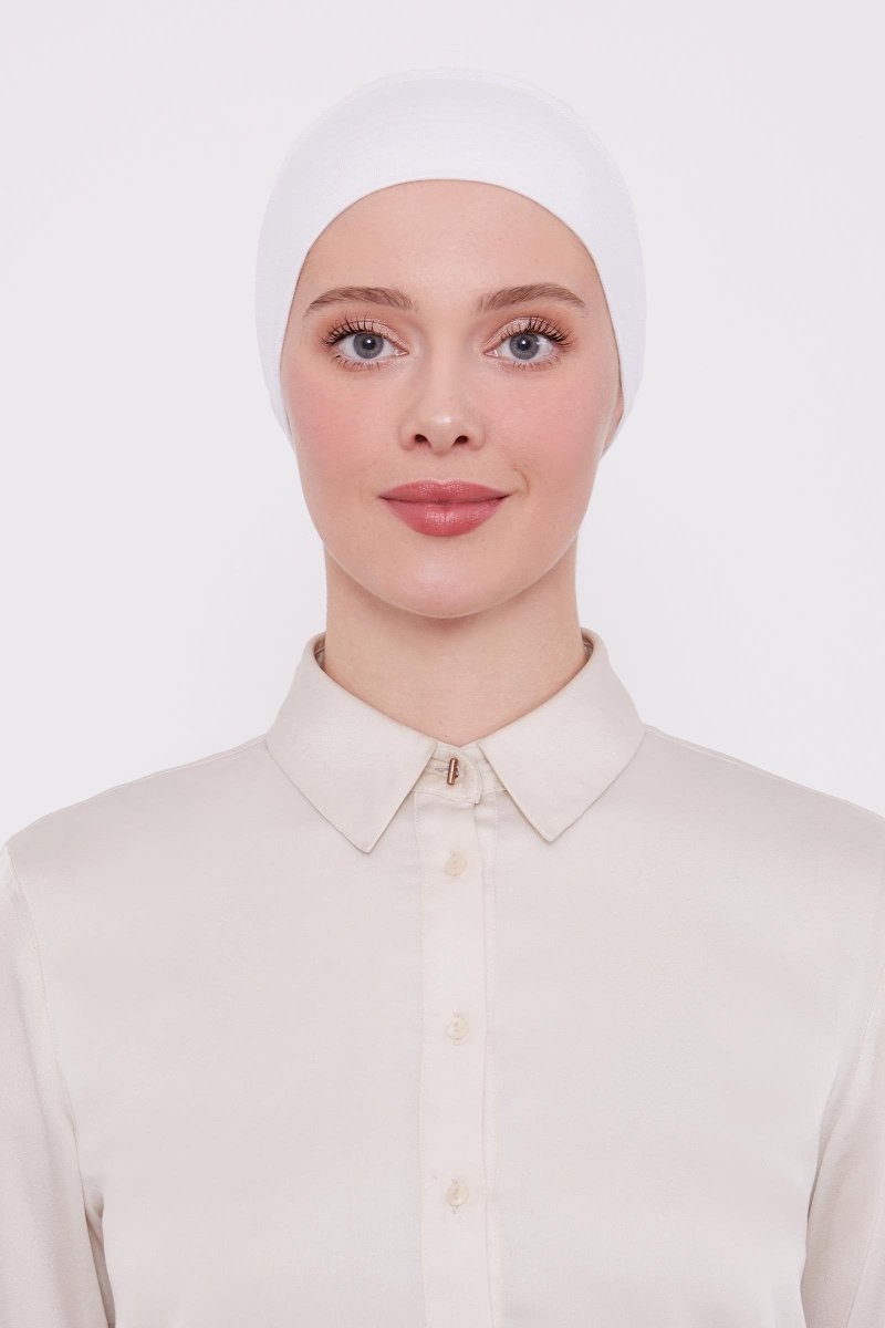 Hijab Cap, Beanie Under Cap Scarf, Non Slip Head Wraps for Women, Muslim Hijab Undercap with Tie - Back Closure - ihvan