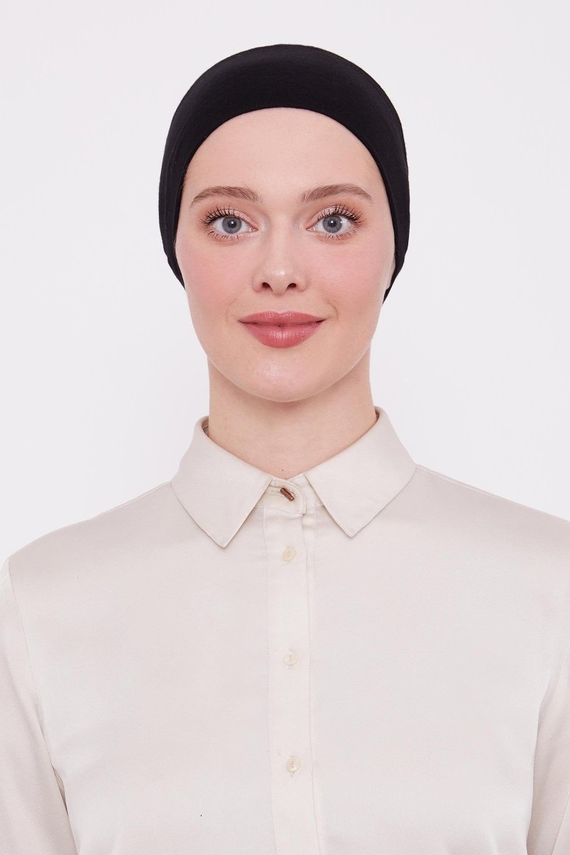 Hijab Cap, Beanie Under Cap Scarf, Non Slip Head Wraps for Women, Muslim Hijab Undercap with Tie - Back Closure - ihvan