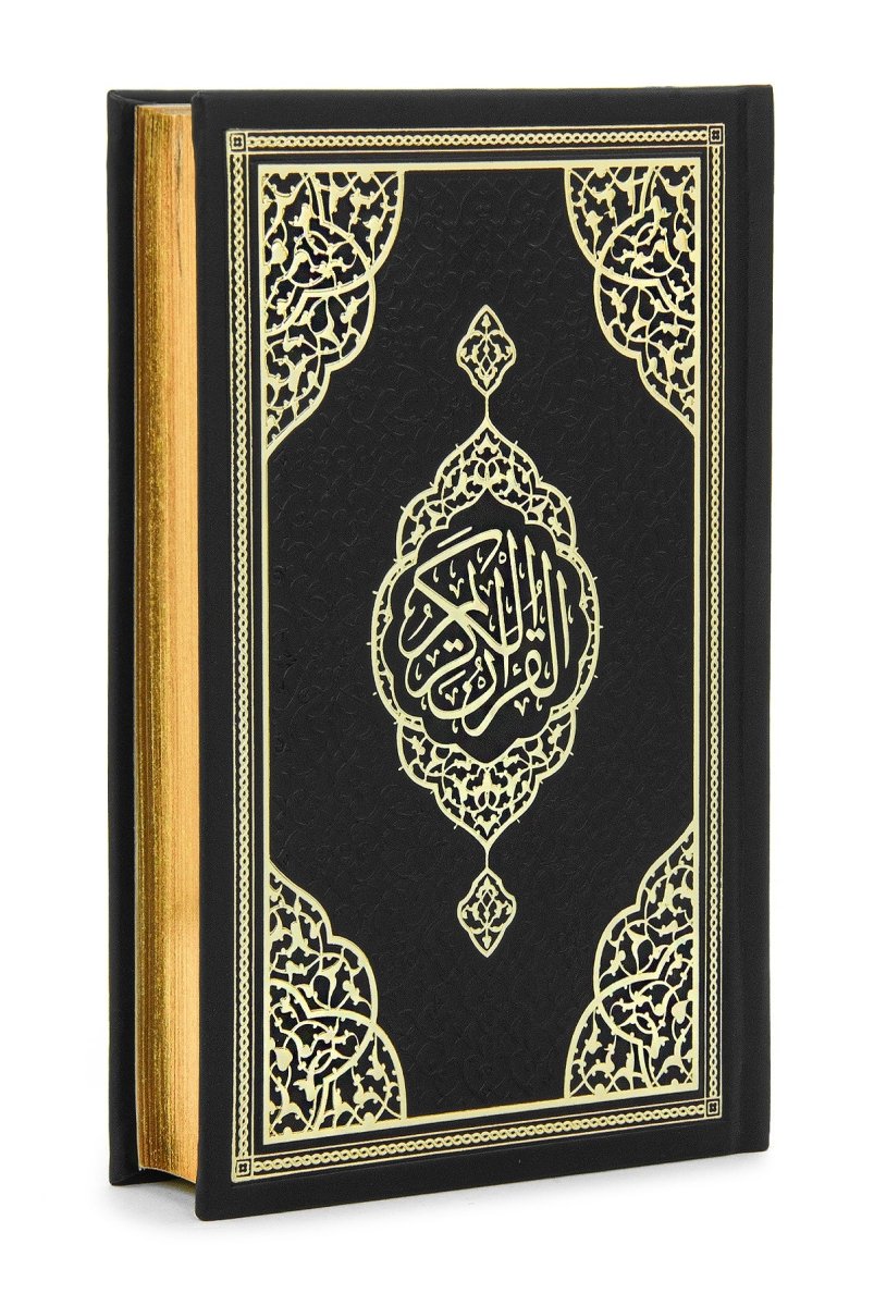 Holy Quran Arabic Only - Premium Black Thermo Leather Hardcover - Easy to Read Clear Arabic Script with QR Code Audio Recitation - Large Size (6.7'' x 9.5'') - Ideal Islamic Gift for Ramadan, Eid, Hajj & Umrah - ihvan