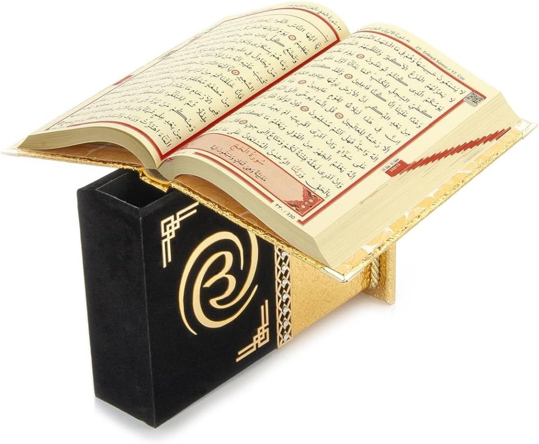 Holy Quran Gift Set – Arabic Quran with Velvet Covered Box, Islamic Ramadan & Eid Gift - ihvan
