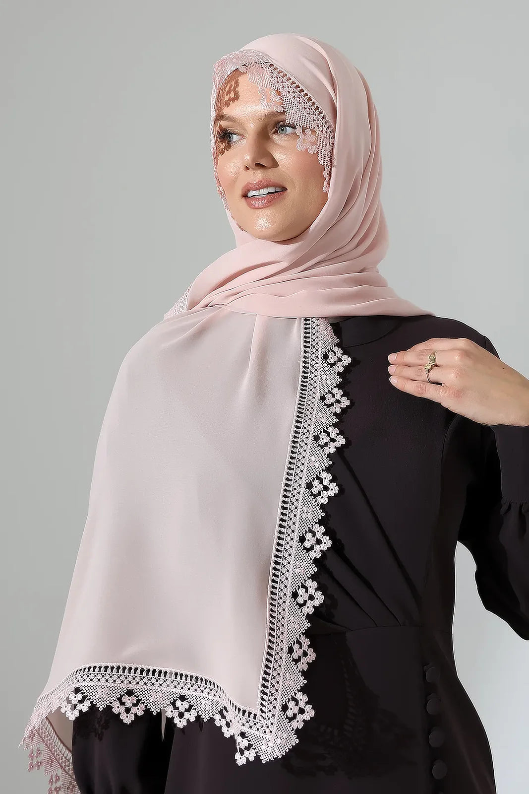 Lace Prayer Scarf with Needlework Embroidery – Demor Fabric