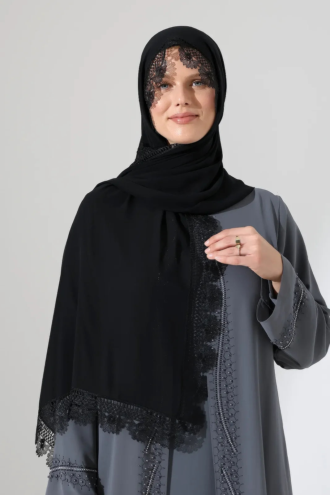 Lace Prayer Scarf with Needlework Embroidery – Demor Fabric