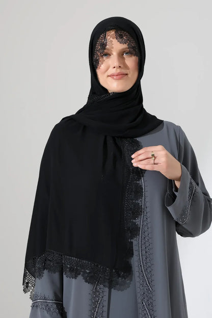 Lace Prayer Scarf with Needlework Embroidery – Demor Fabric