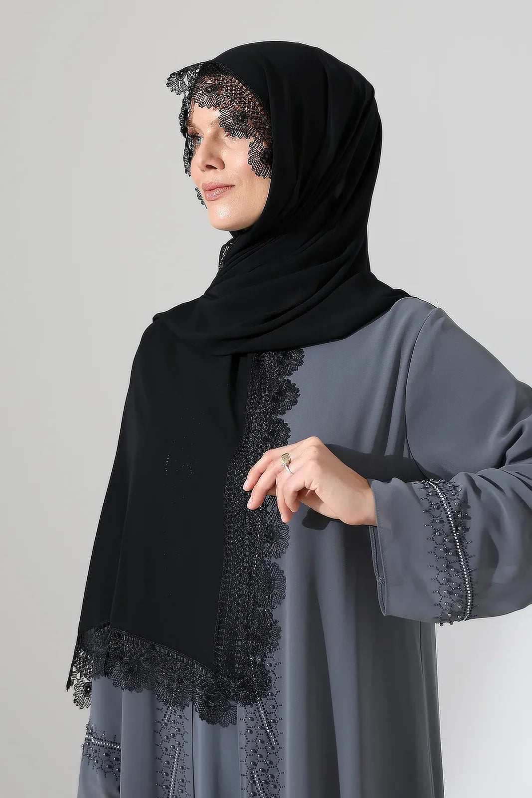Lace Prayer Scarf with Needlework Embroidery – Demor Fabric