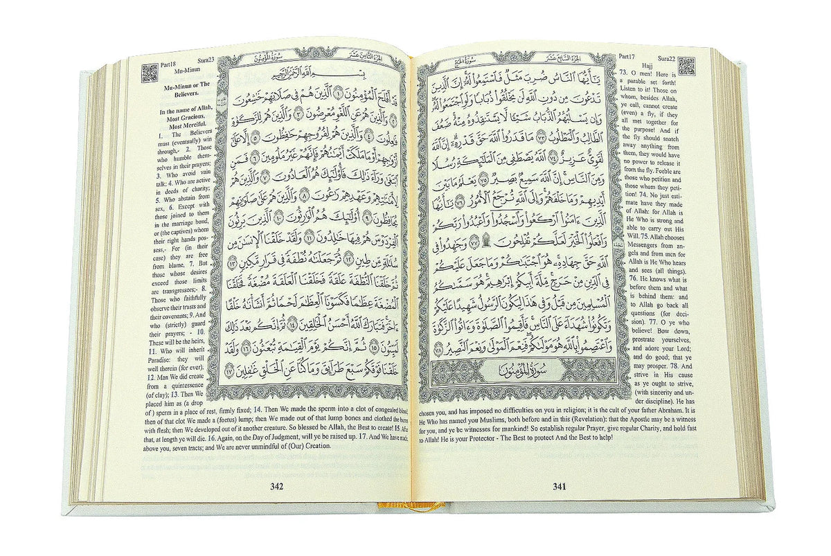Arabic-English Quran Islamic Gift Box Set with Prayer Mat, Tasbih & Bookmark