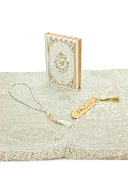 Arabic-English Quran Islamic Gift Box Set with Prayer Mat, Tasbih & Bookmark