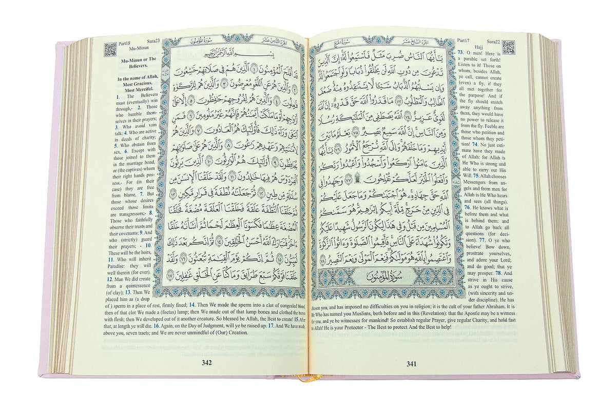 Arabic-English Quran Islamic Gift Box Set with Prayer Mat, Tasbih & Bookmark