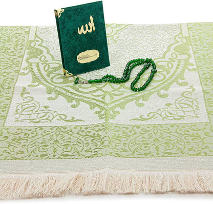 Islamic Gift Set – Taffeta Prayer Rug, Velvet Yaseen Book & Prayer Beads - ihvan