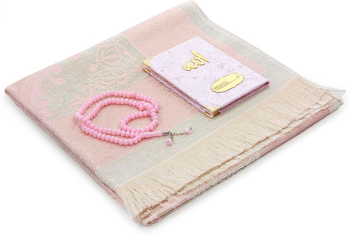 Islamic Gift Set – Taffeta Prayer Rug, Velvet Yaseen Book & Prayer Beads - ihvan
