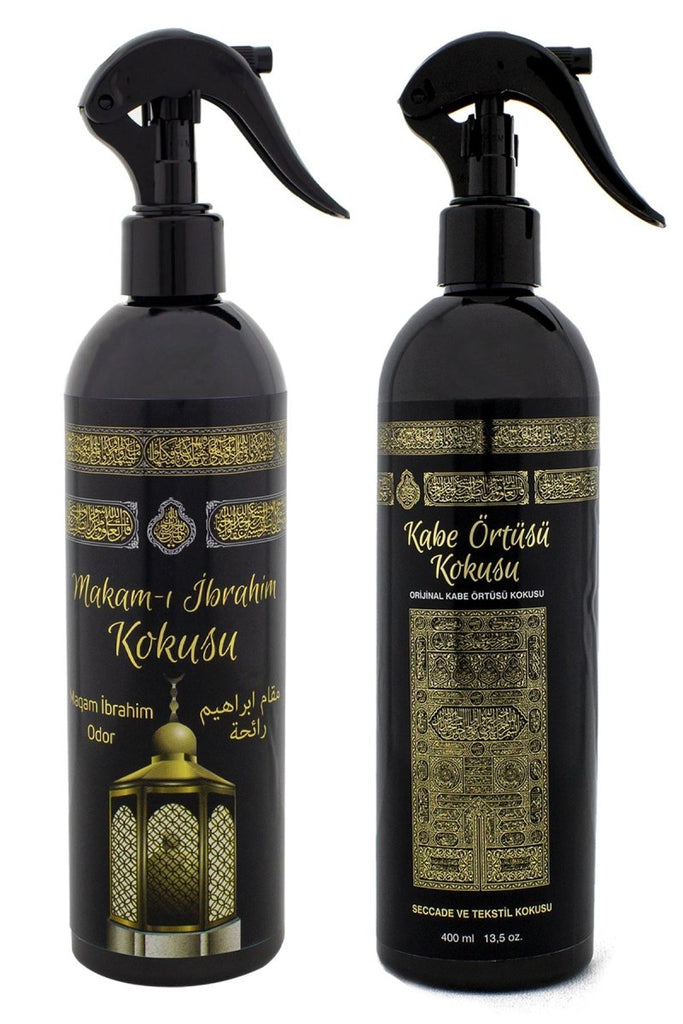 Islamic Holy Places Room Spray Set Prayer Rug Fragrance Made With Essential Oils, Prayer Room Air Freshener Alcohol Free Plant - Derived Room Scent 2 x 13.50 Fl Oz - ihvan